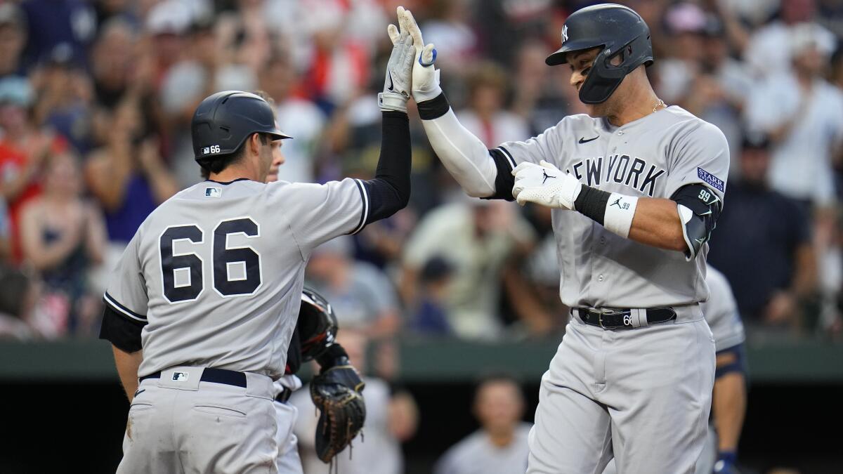 Judge homers again as Cortes, Yankees roll past Orioles 6-0 - The San Diego  Union-Tribune