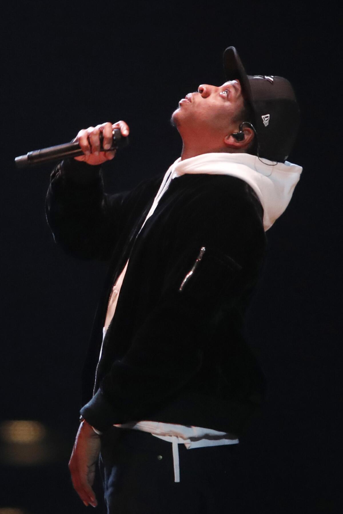 Jay-Z performs at the Honda Center in Anaheim.