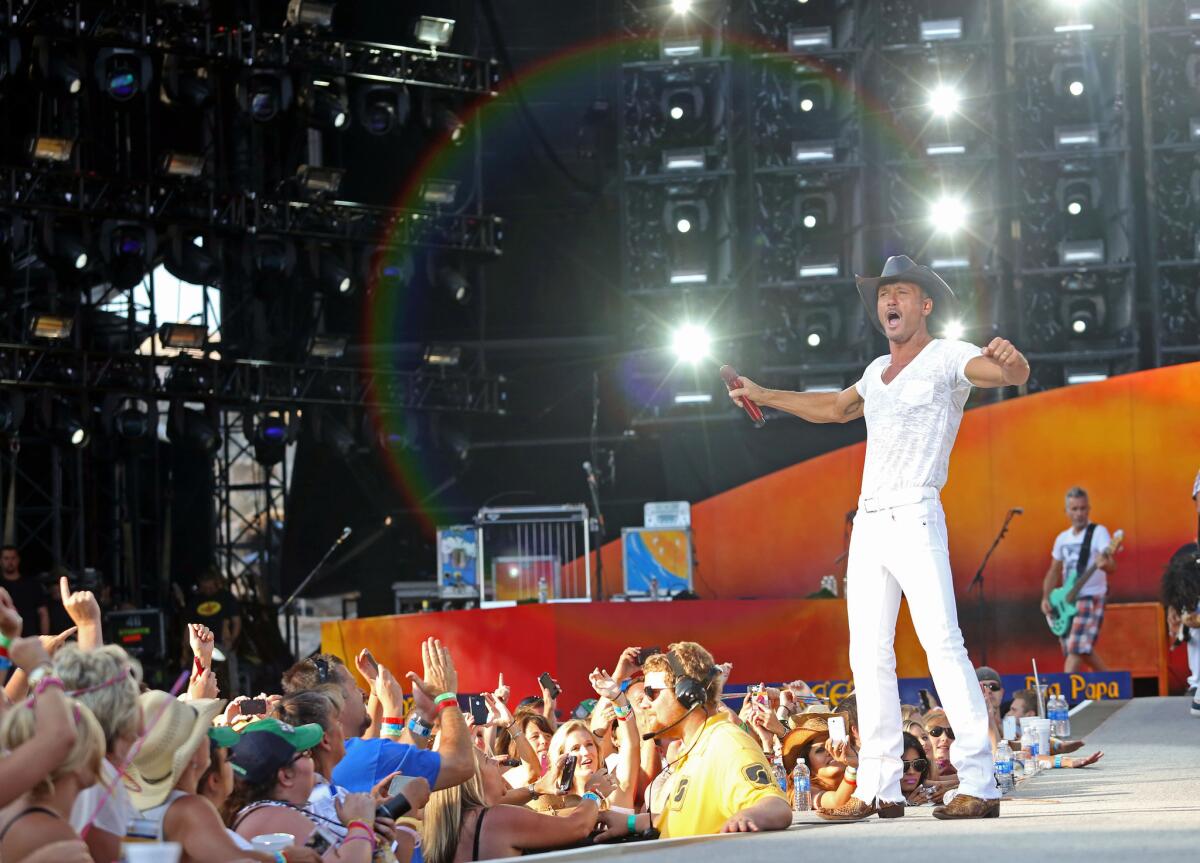 Tim McGraw performs at Angel Stadium in July 2012.