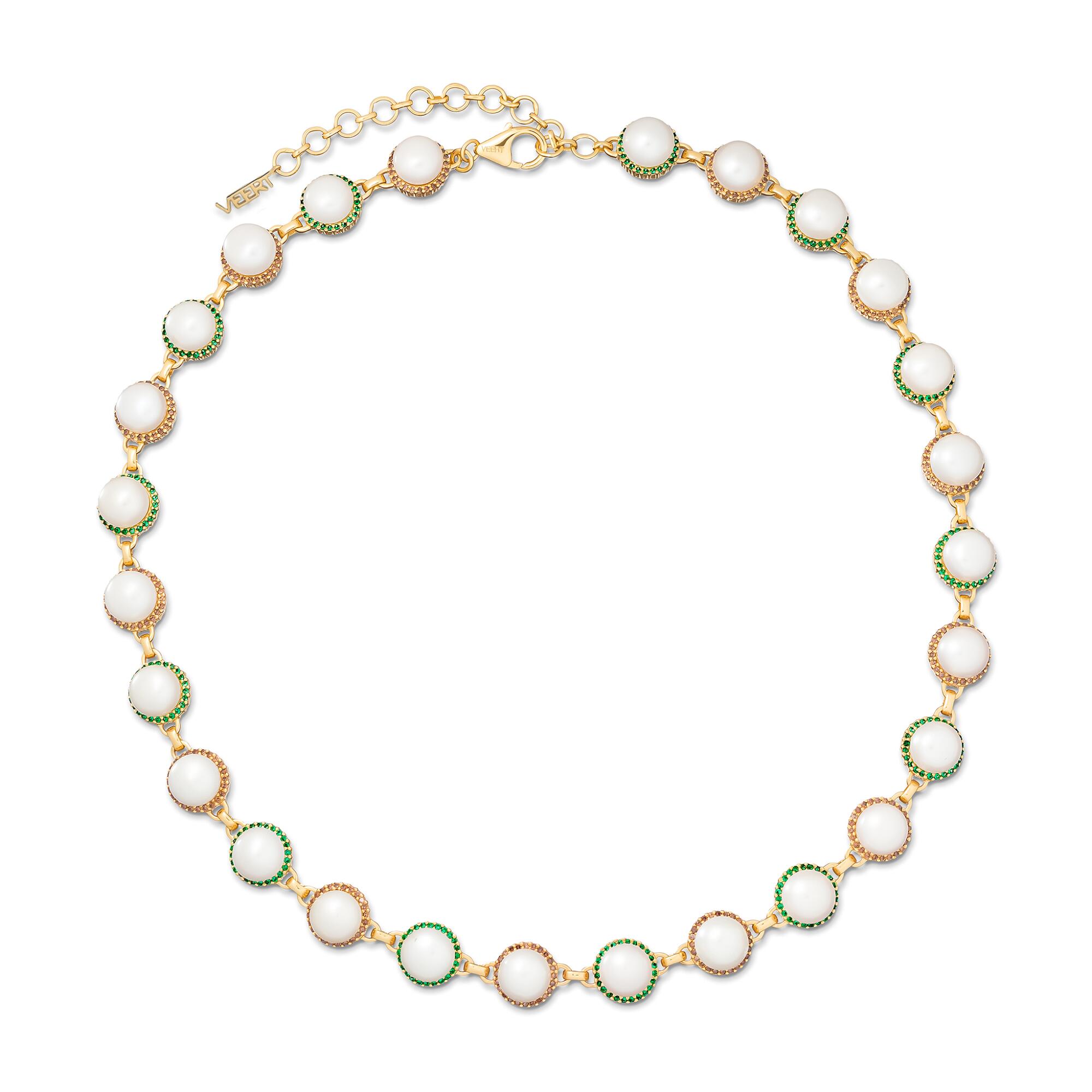 VEERT Royal Necklace in Yellow Gold, $1,295 Green and gold just go together. VEERT incorporates its namesake power color and