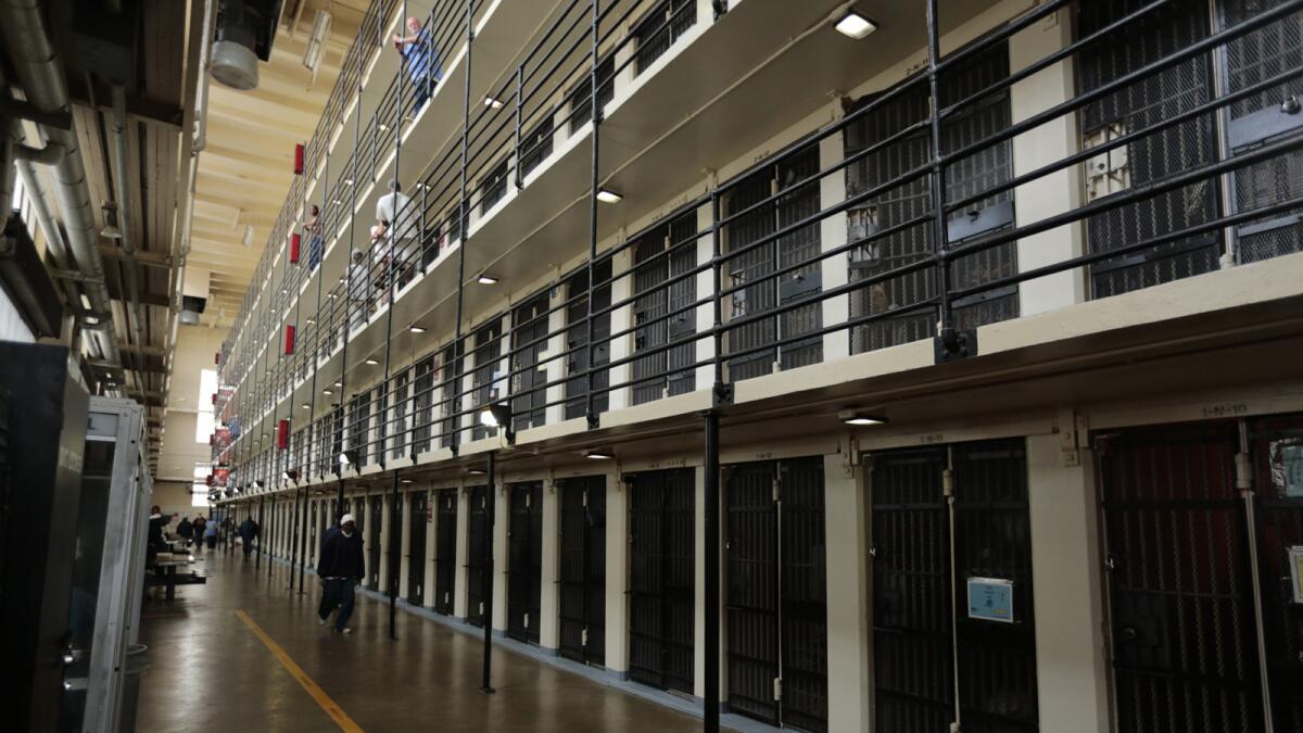 A cellblock at San Quentin State Prison. 