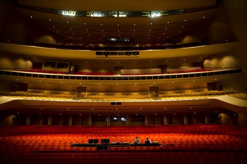 Inside the Dorothy Chandler Pavilion at the Music Center in downtown Los Angeles. The Music Center's operations are the subject of a critical report on its finances by county auditors.