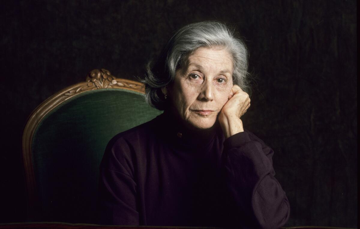 South African Nobel laureate Nadine Gordimer, photographed in Paris 1993. Gordimer died Sunday at her home in Johannesburg at age 90.