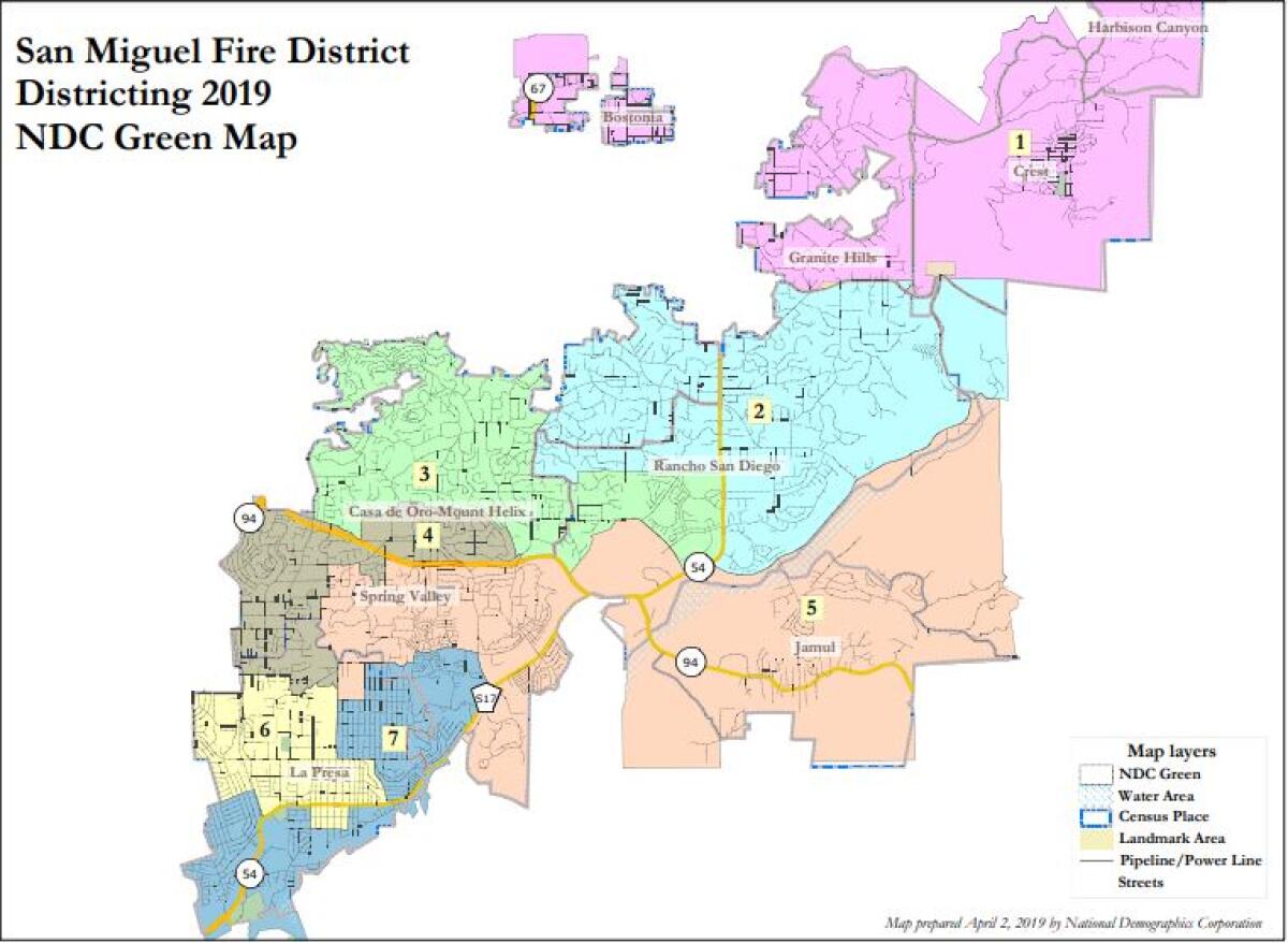 San Miguel Consolidated Fire District governance area map