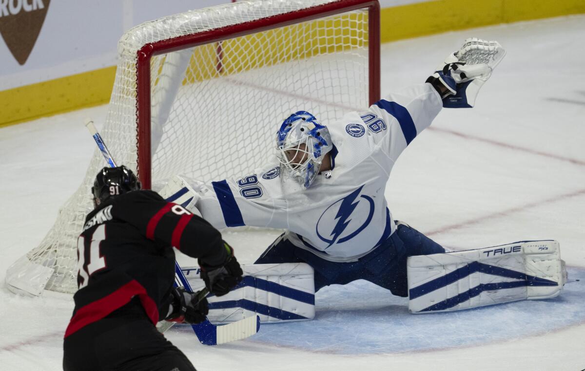 Brady Tkachuk scores 2 again as Senators beat Lightning 5-2, Hockey