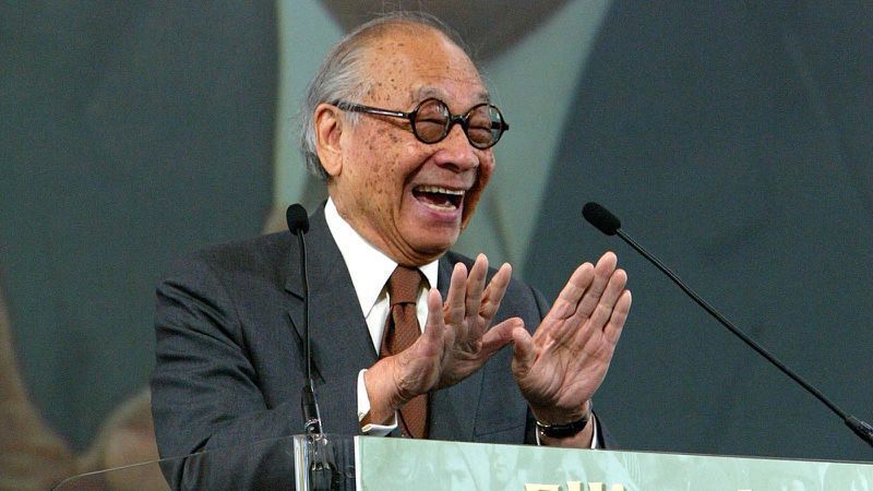 Architect I.M. Pei speaks after being honored with an Ellis Island Family Heritage Award at the Ellis Island Museum in New York City in 2004.