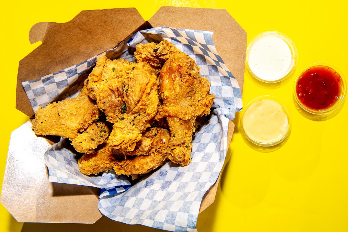 Fried chicken drumsticks at Witch's Chicken