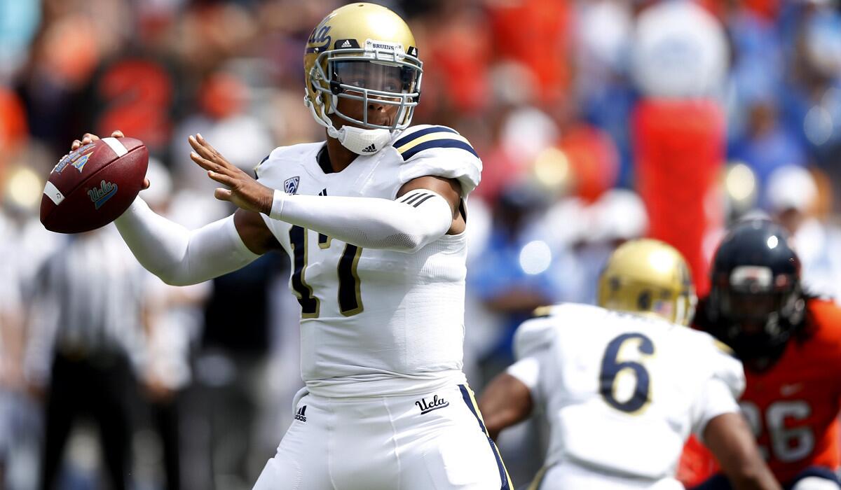 Quarterback Brett Hundley led the UCLA offense to only one touchdown last week in a 28-20 victory over Virginia.