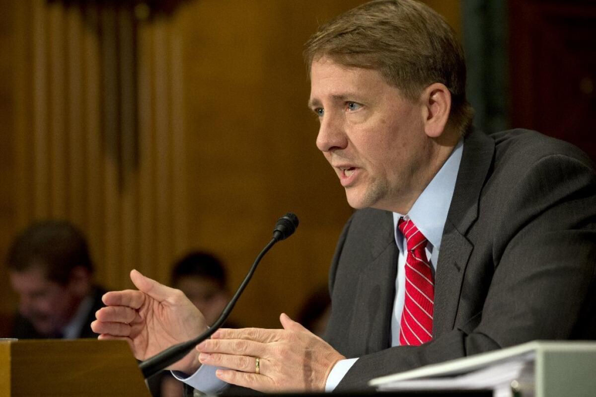 RMK Financial Corp. agreed to pay $250,000 to settle Consumer Financial Protection Bureau accusations of deceptive advertising. Above, the bureau's director, Richard Cordray, testifies before Congress.
