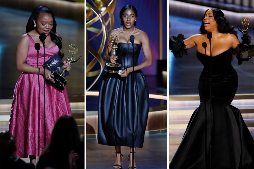 Three Black actresses collecting Emmys at the 75th ceremony, Jan. 15, 2024