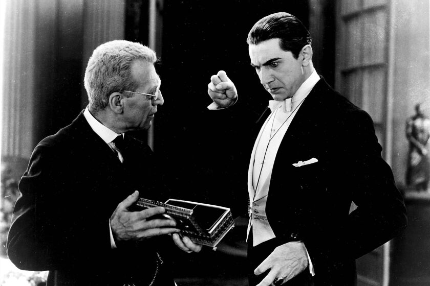 Edward Van Sloan and Bela Lugosi in "Dracula" (1931).