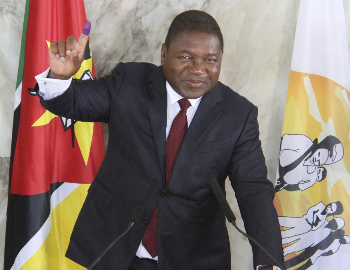 Mozambican President Felipe Nyusi during elections in October 2019