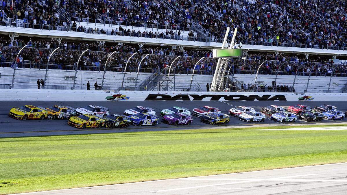 Joey Logano and Michael McDowell lead the field to start the Daytona 500 on Monday.