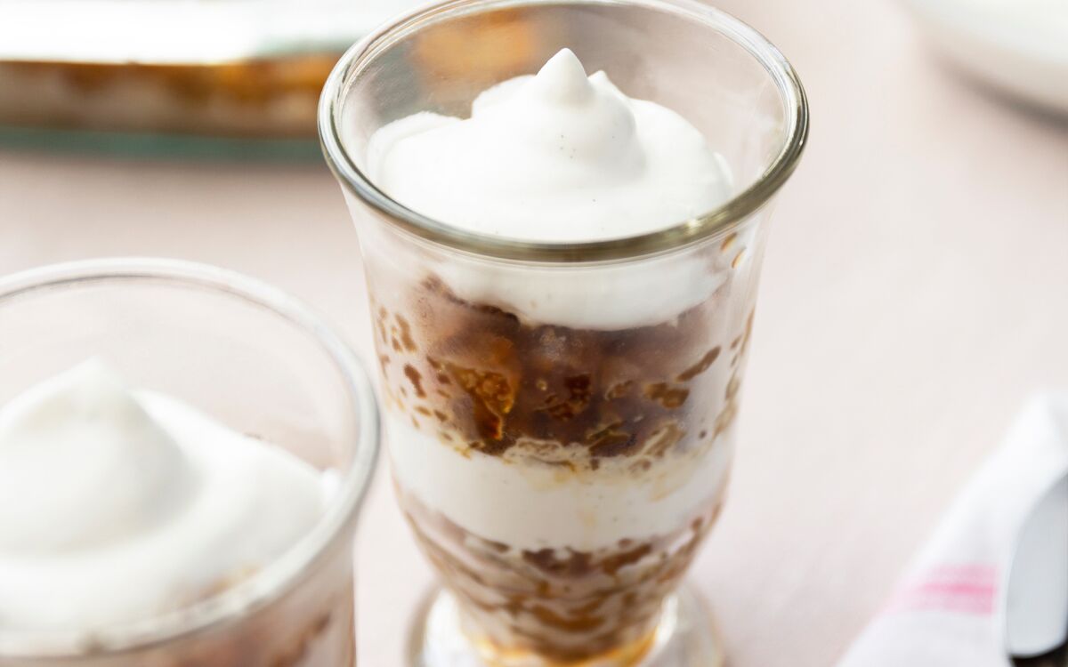 Espresso granita with cardamom cream from "The Newlywed Table," a cookbook by Maria Zizka.