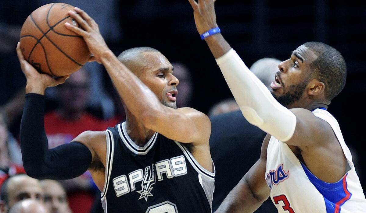 The matchup between point guards Patty Mills of the Spurs and Chris Paul of the Clippers could be pivotal if San Antonio starter Tony Parker is hobbled because of a strained Achilles' tendon.