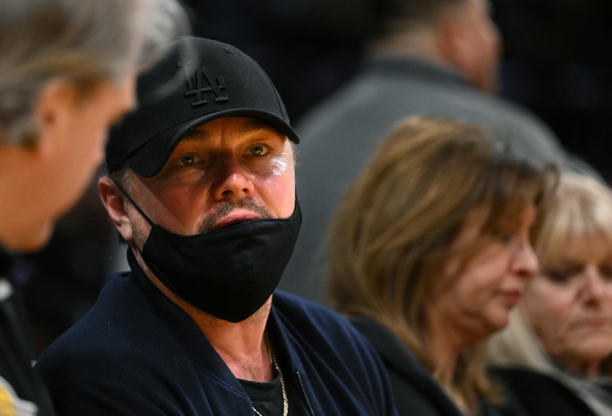 Leonardo DiCaprio watches Game 3.