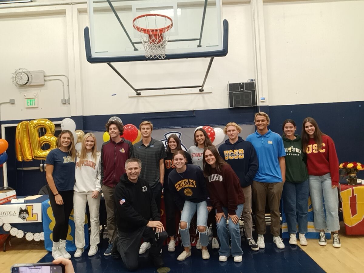 Newport Harbor High athletes partake in a signing day ceremony on Nov. 9.