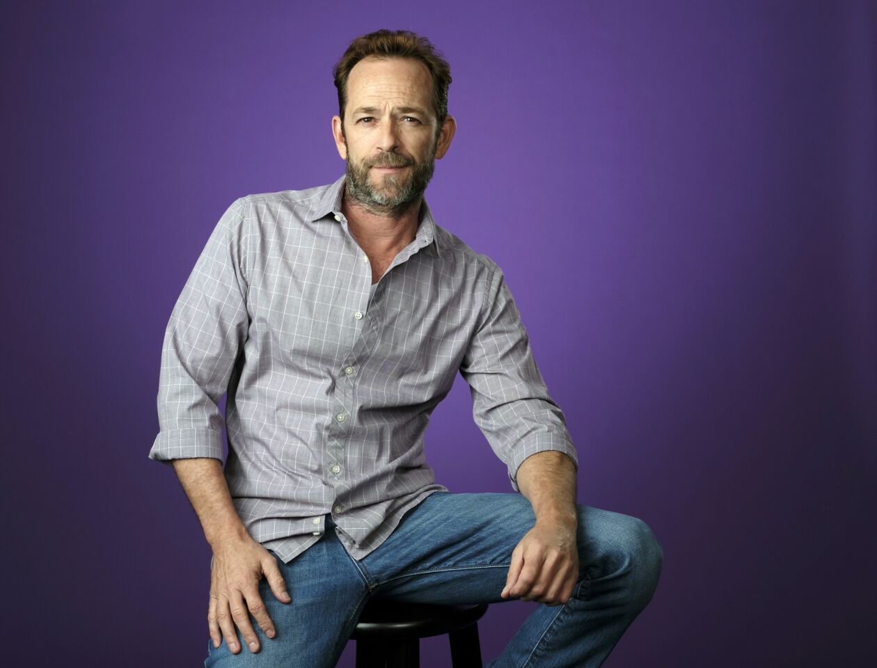 In this Aug. 6, 2018, file photo, Luke Perry of the CW series "Riverdale" poses for a portrait during the 2018 Television Critics Assn. summer press tour in Beverly Hills.