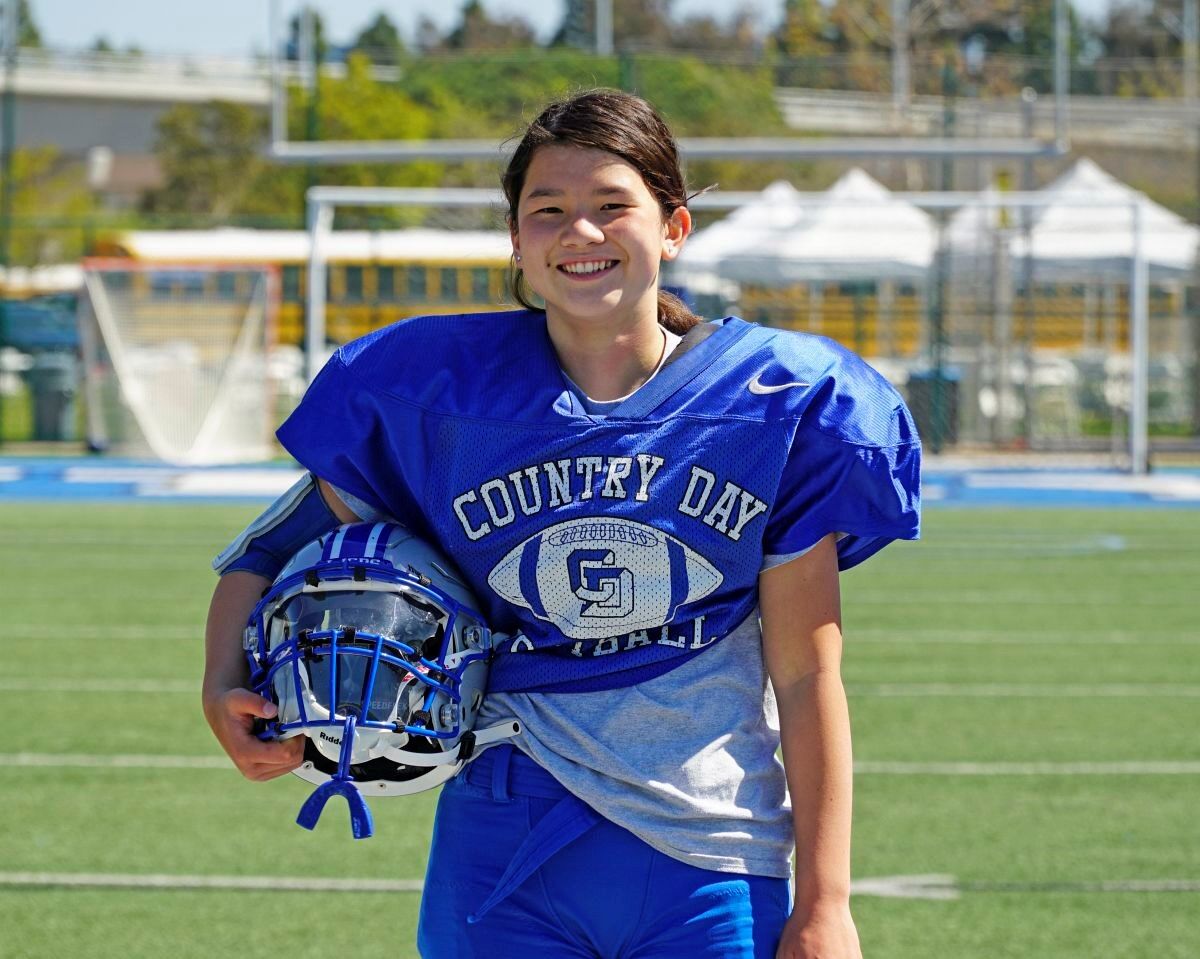 Freshman Maya Couey has completed her first season as a football player for La Jolla Country Day School.