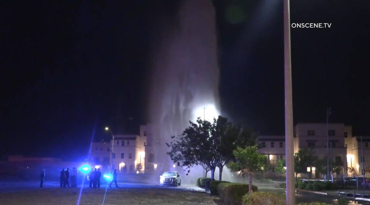 A stolen unmarked El Cajon police pickup crashed into a hydrant in Chula Vista early Thursday.