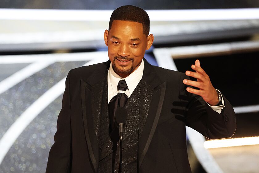 Will Smith accepts the award for Best Actor during the Oscars.