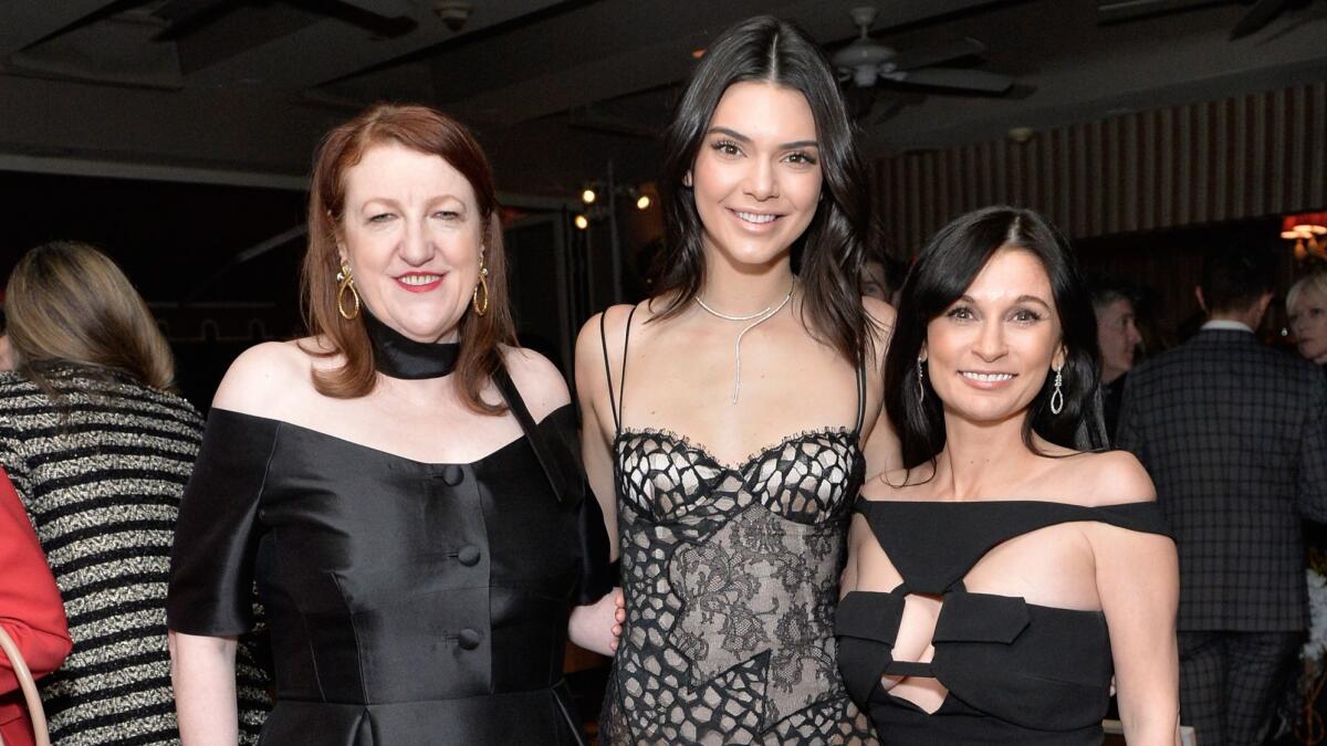Editor in chief of Harper's Bazaar Glenda Bailey, left, Kendall Jenner and Julia Haart attend Harpers Bazaar celebration of the 150 Most Fashionable Women presented by TUMI in partnership with American Express, La Perla and Hearts On Fire.