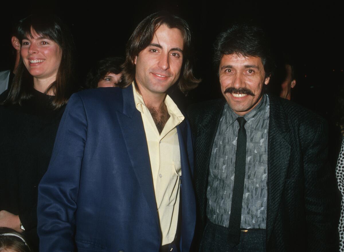 Andy Garcia and Edward James Olmos during "Stand and Deliver" Hollywood Premiere - February 26, 1988
