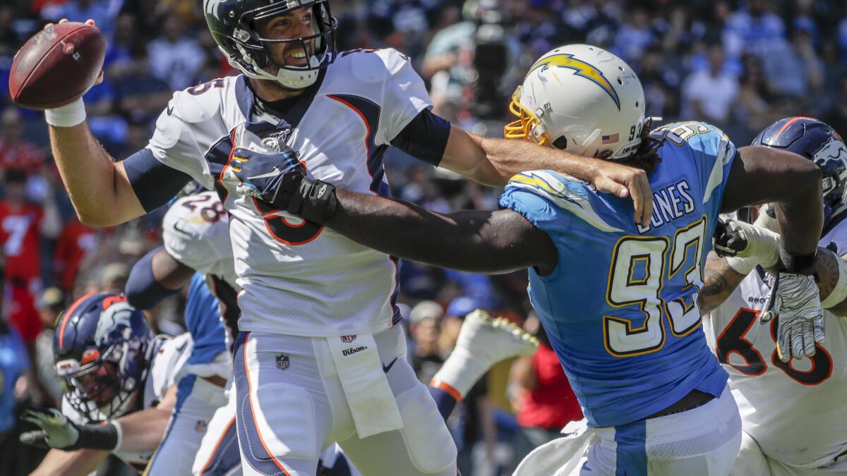 Chargers defense had bad start, and Broncos finished them off - Los Angeles  Times