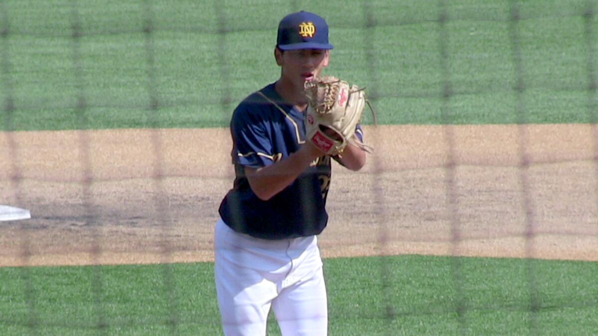 Notre Dame will be a tough opponent in the Southern Section Division I playoffs when Lucas Gordon takes the mound.