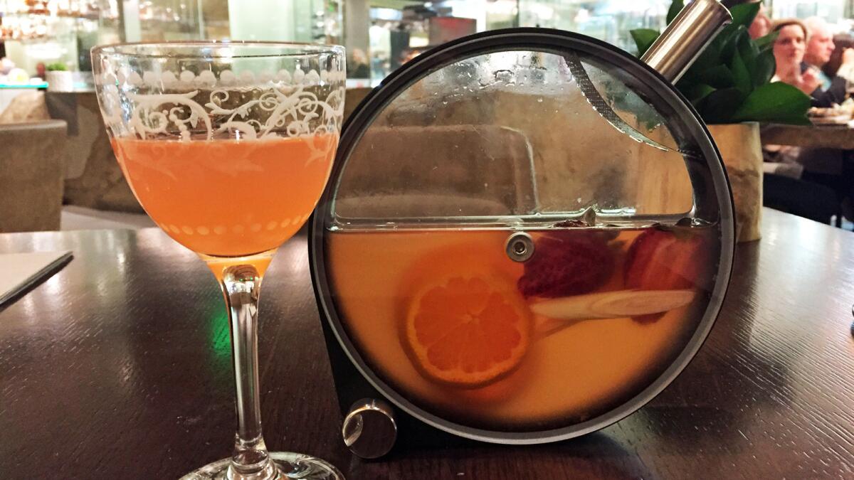 An infused vodka cocktail for two at Harvest at the Bellagio hotel in Las Vegas.