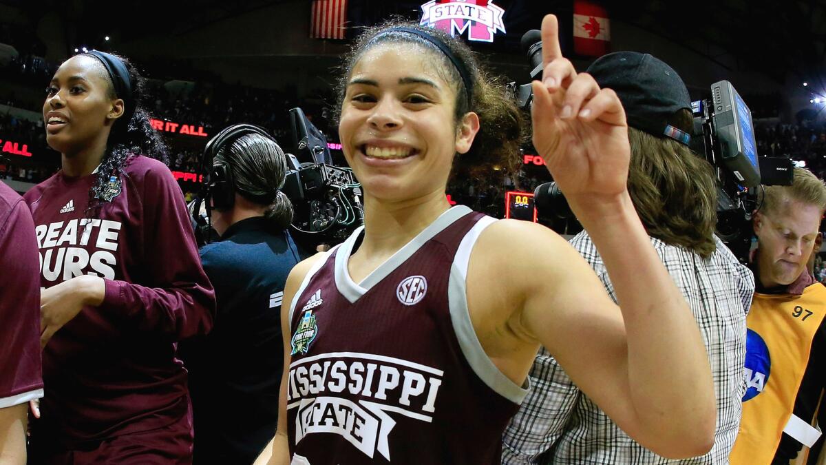 Dominique Dillingham and Mississippi State will try to finish as No. 1 in the nation on Sunday after knocking off UConn in the Final Four on Friday.
