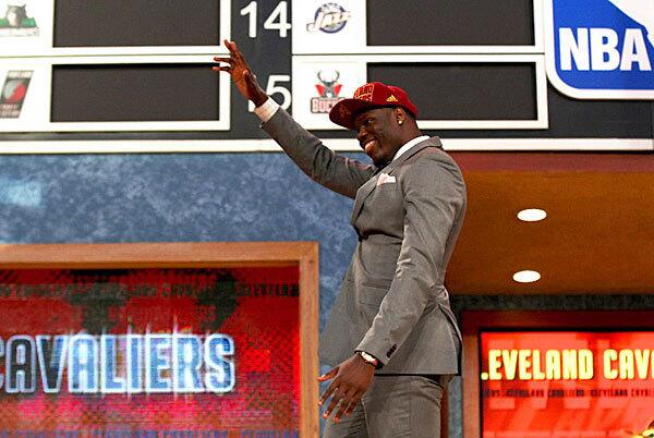 Anthony Bennett of UNLV waves to the crowd after being drafted #1 overall by the Cleveland Cavaliers on June 27.