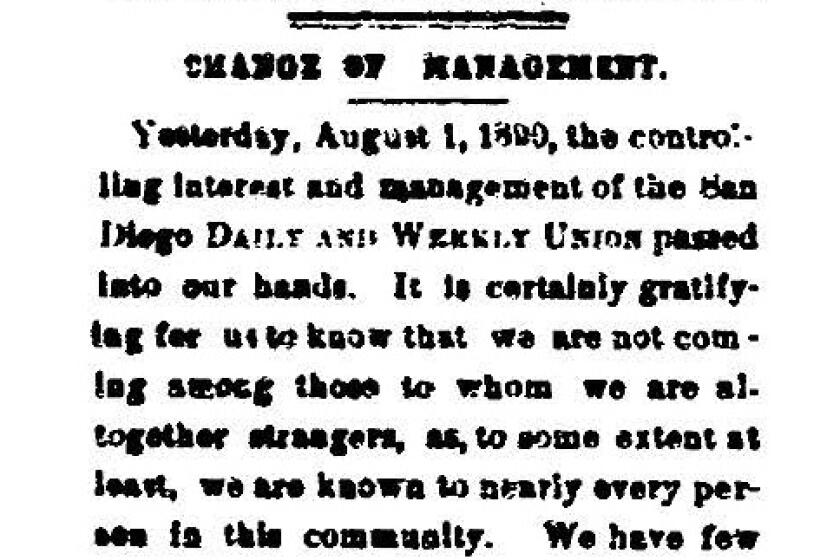 Editorial page of The San Diego Union, Aug. 2, 1890.