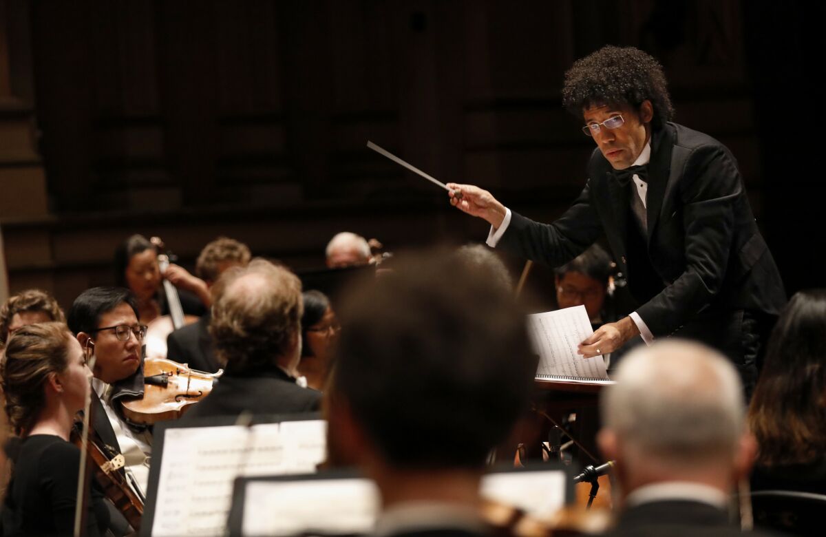 October 5, 2019 Rafael Payare, the San Diego Symphony's new music director, conducts his opening concert.