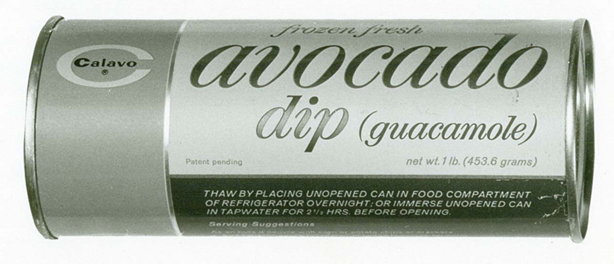 In 1964, the California-based avocado company Calavo introduced a consumer product of frozen avocado dip.