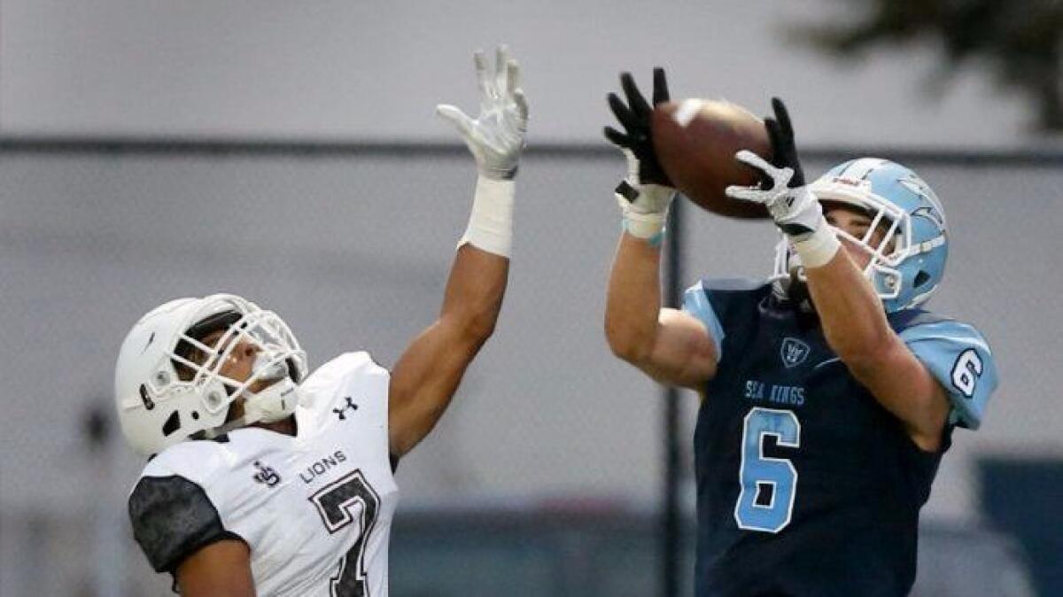 Corona del Mar's John Humphries had five catches for 117 yards and two touchdowns last week.