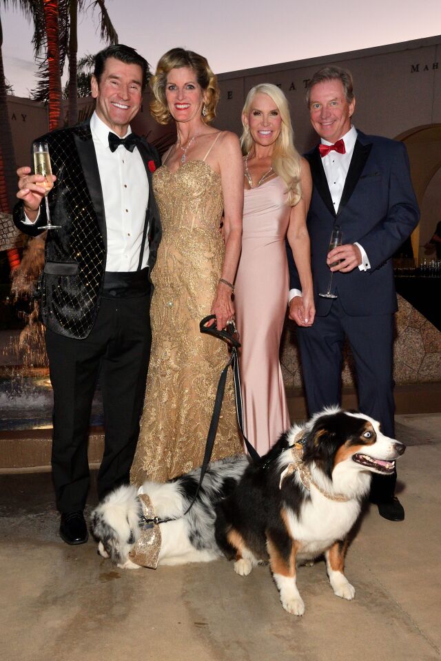 Scott and Susie Tietjen (with Leo and Bentley), Shelly Curtis and David Collins