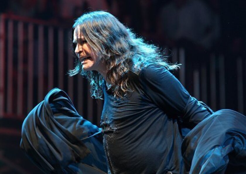 Ozzy Osbourne of Black Sabbath performs aLollapalooza on opening day in Chicago's Grant Park on Friday, Aug. 3, 2012. (Photo by Steve C. Mitchell/Invision/AP)