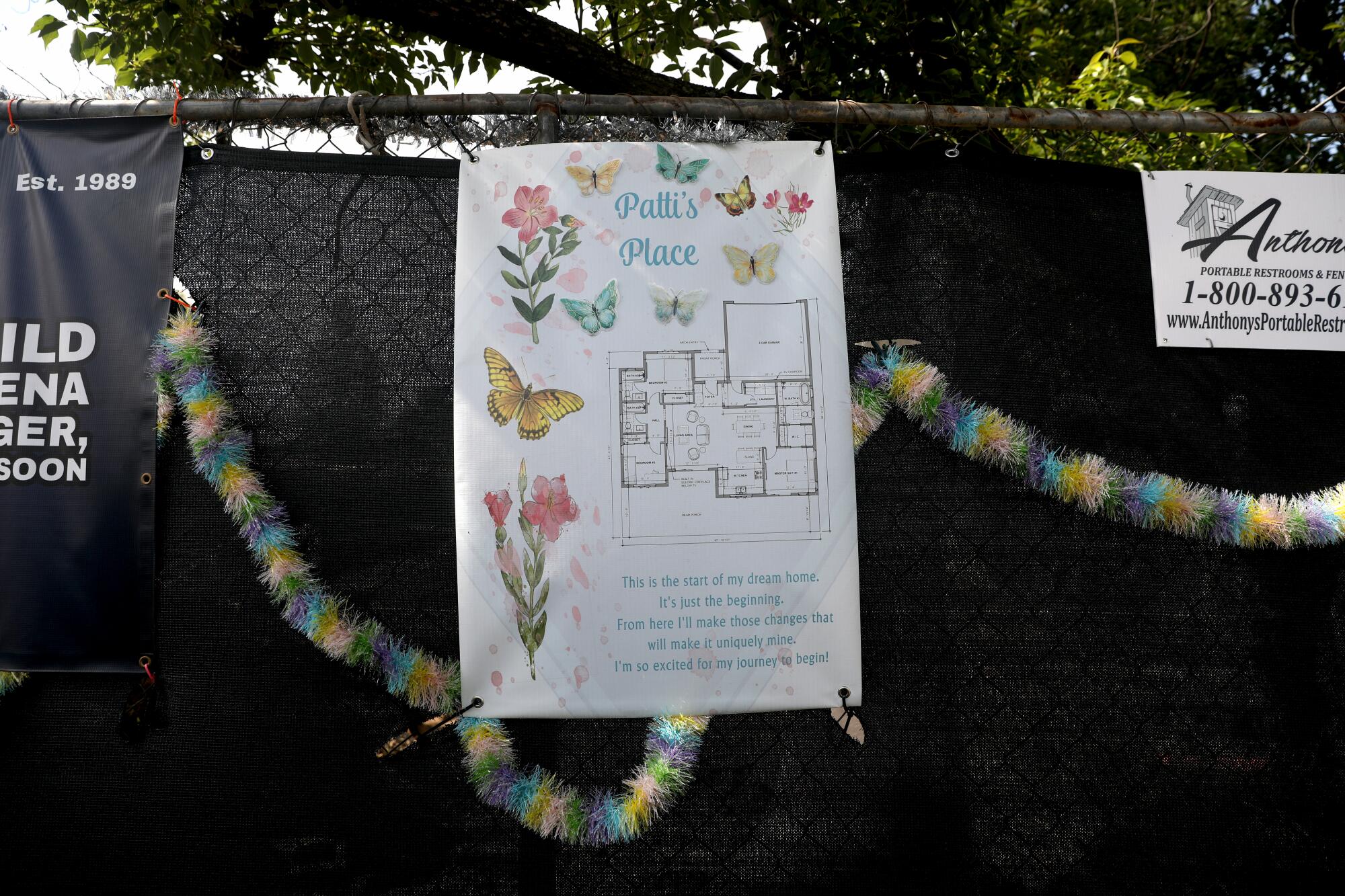 A plan for a new home with personalized writing and designs