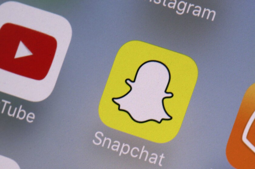 The screen icons of Snapchat, Instagram and YouTube