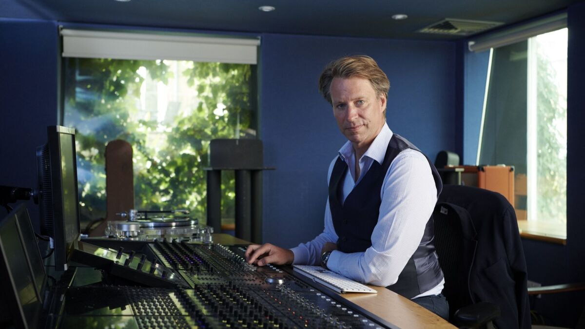 Giles Martin at Abbey Road Studio in London, where he has supervised a remix of the Beatles' 1968 double album known as the White Album, which was originally produced by his father, George Martin.
