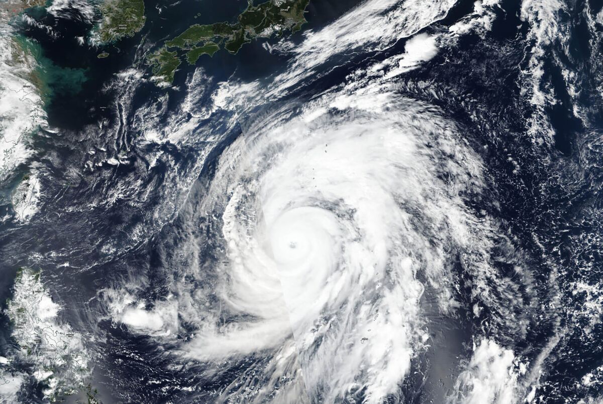 A satellite photo taken Wednesday by NASA-NOAA's Suomi NPP satellite shows Typhoon Hagibis approaching Japan. Japan’s weather agency is warning the powerful typhoon may bring torrential rains to central Japan over the weekend.