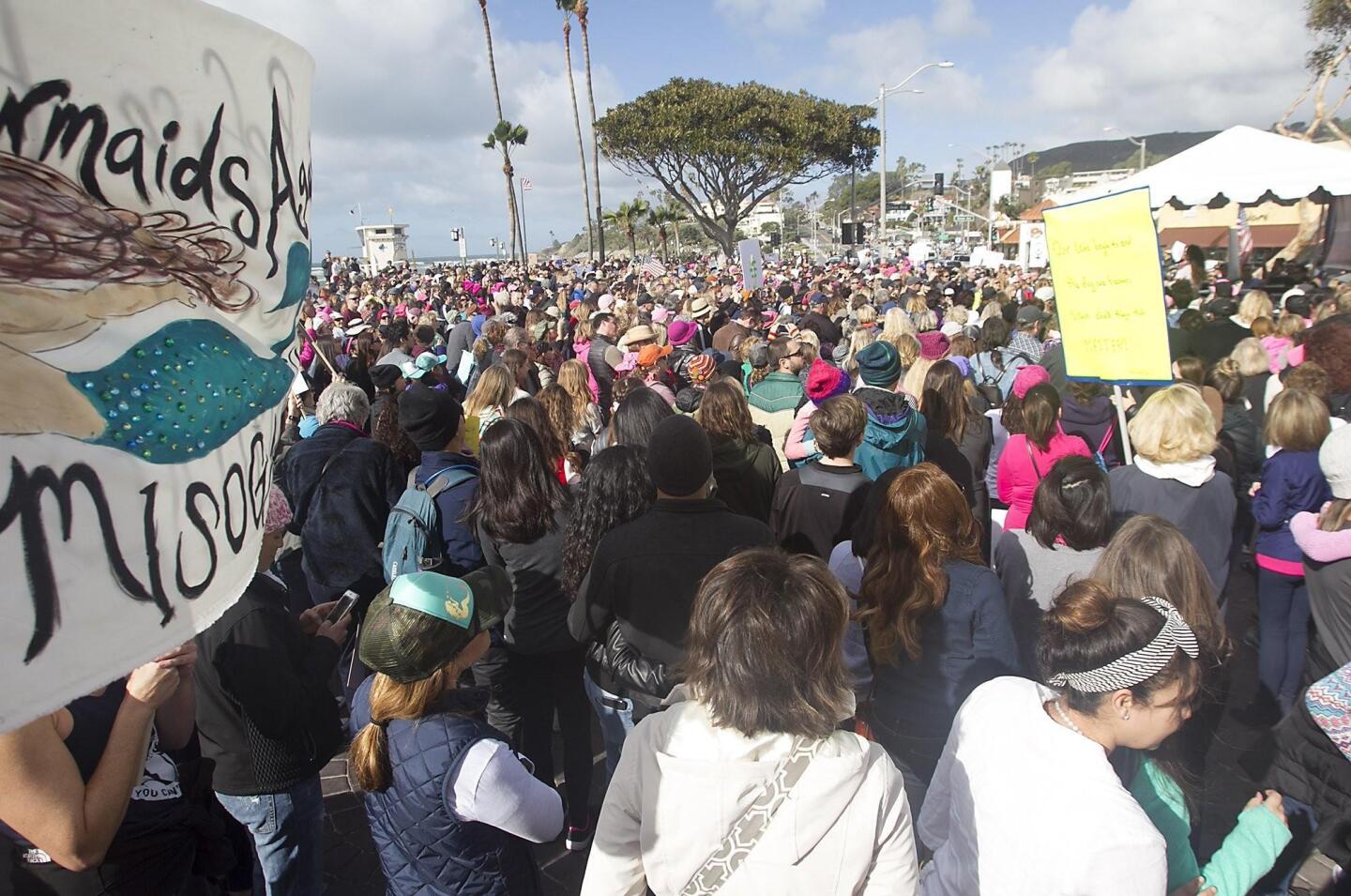 Hundreds rally at Laguna Beach women's march