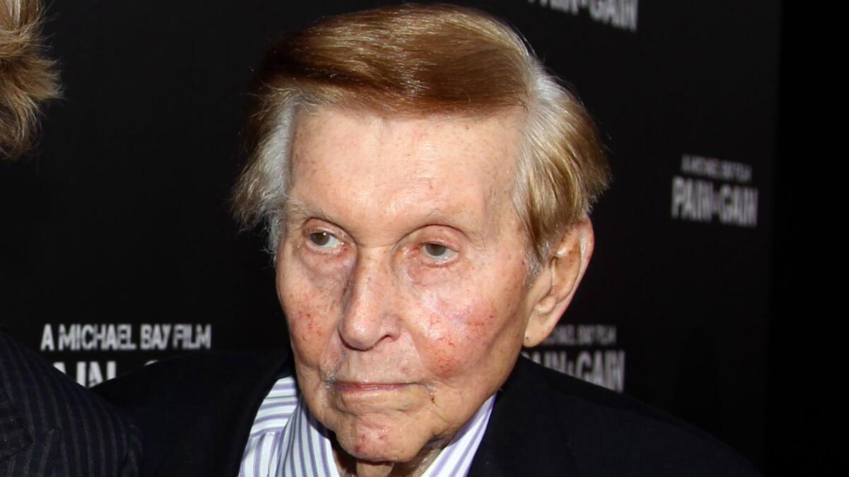Sumner Redstone, above in 2013, is the controlling shareholder of Viacom and CBS.