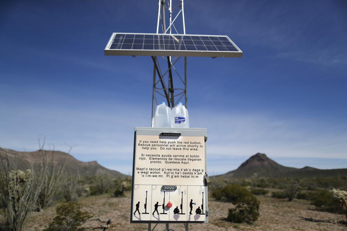 A rescue beacon in the Cabeza Prieta National Wildlife Refuge in Arizona.