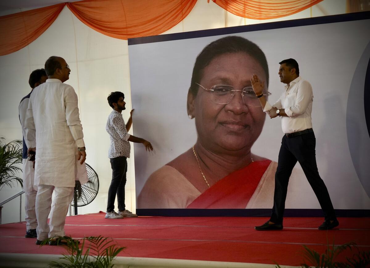 Large poster of India's new president-elect