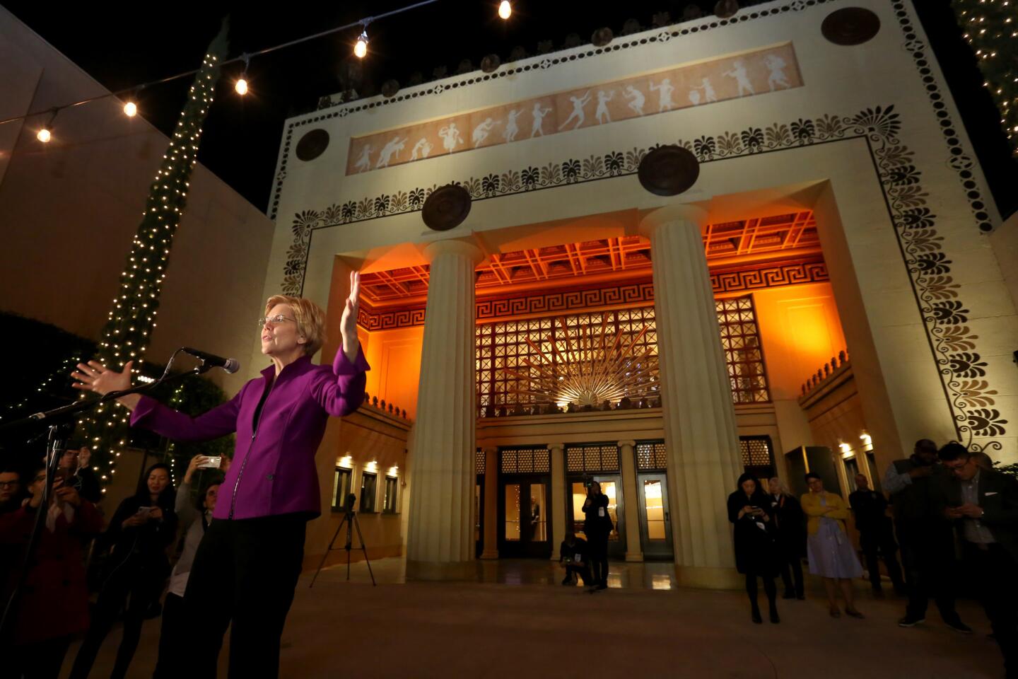 Photo Gallery: Senator and democratic presidential candidate Elizabeth Warren speaks at the Alex Theater