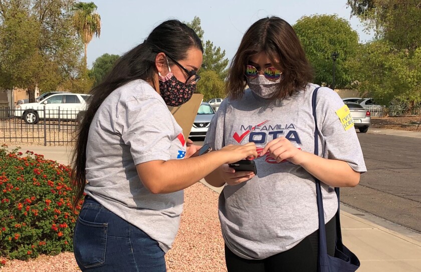 Californians hit the ground in Arizona to try to beat Trump