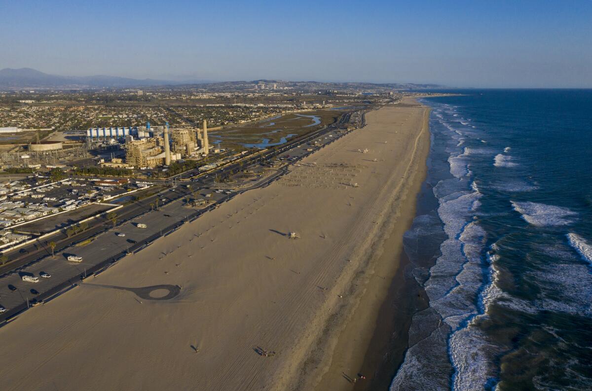 The proposed site of the Poseidon desalination plant in Huntington Beach last February. 