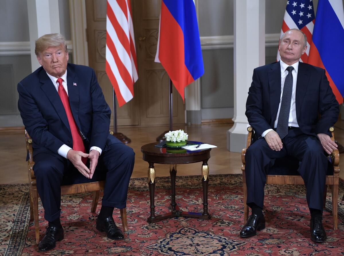 President Trump meets with Russian President Vladimir Putin in Helsinki, Finland.